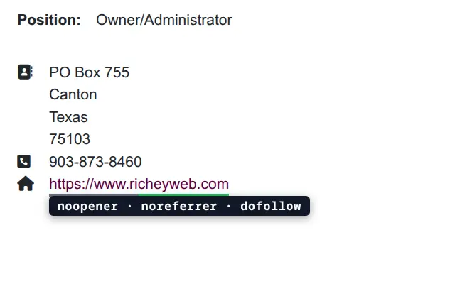 RobotEye Hover for link rel values