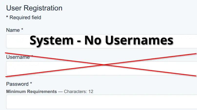 System - No Usernames